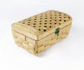 Wicker box.isolated on a white background. Royalty Free Stock Photo