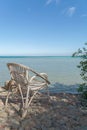 Wicker Chair on Beach Royalty Free Stock Photo