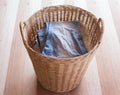 Wicker clothes basket Royalty Free Stock Photo