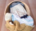 Wicker clothes basket Royalty Free Stock Photo