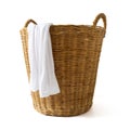 Wicker clothes basket isolated Royalty Free Stock Photo