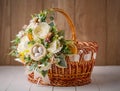 Wicker Designer Basket decorated with flower