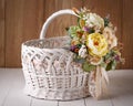 Wicker Designer Basket decorated with flower