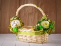 Wicker Designer Basket decorated with flower