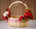 Wicker Designer Basket decorated with flower