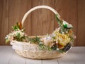 Wicker Designer Basket decorated with flower