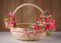 Wicker Designer Basket decorated with flower