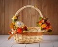 Wicker Designer Basket decorated with flower