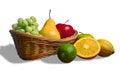 Basket of Assorted Fresh Fruits Royalty Free Stock Photo