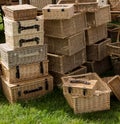 Wicker hampers and picnic baskets Royalty Free Stock Photo