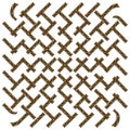 Wicker interwoven pattern. Natural brown texture. Abstract weave Vector. Decorative basket element. Royalty Free Stock Photo