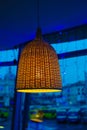 Wicker lamp in the interior