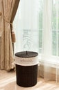 Wicker laundry basket