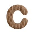 Wicker letter C - Capital 3d rattan font - suitable for Decoration, design or craftsmanship related subjects