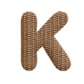 Wicker letter K - Capital 3d rattan font - suitable for Decoration, design or craftsmanship related subjects