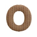 Wicker letter O - Upper-case 3d rattan font - Decoration, design or craftsmanship concept