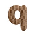 Wicker letter Q - Lower-case 3d rattan font - Suitable for Decoration, design or craftsmanship related subjects