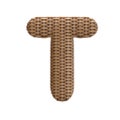 Wicker letter T - Uppercase 3d rattan font - suitable for Decoration, design or craftsmanship related subjects