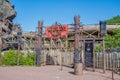 Wicker Man rollercoaster at Alton Towers Theme Park Royalty Free Stock Photo