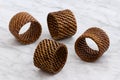 Wicker napkin rings Royalty Free Stock Photo