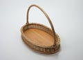 Wicker oval basket, handmade, tray with handle