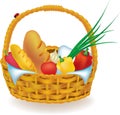 Wicker picnic basket Royalty Free Stock Photo