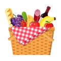 WIcker picnic basket Royalty Free Stock Photo