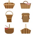 Wicker Picnic Baskets Set Royalty Free Stock Photo