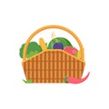 Wicker Picnic Vegetable Basket