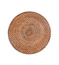 Wicker placemat surface top view texture Isolated on white