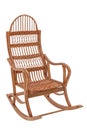 Wicker rocking-chair isolated Royalty Free Stock Photo