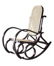 wicker rocking chair made of rattan Royalty Free Stock Photo