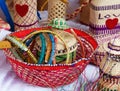 Wicker souvenirs: baskets, dolls, bottles, vases and more made from toquilla straw