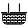 Wicker straw icon, simple style