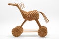 Wicker strawy horse Royalty Free Stock Photo