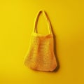 wicker string bag for fruits and vegetables. Ecological bag, eco food packaging made from recyclable materials. Royalty Free Stock Photo