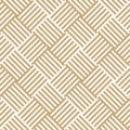 Wicker surface texture. Vector geometric seamless pattern. Golden background Royalty Free Stock Photo