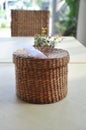 Wicker Tissue Box put Royalty Free Stock Photo