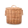 Wicker trash basket Royalty Free Stock Photo