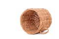 Wicker trash basket on white background Royalty Free Stock Photo
