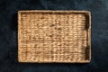 Wicker tray for food Royalty Free Stock Photo