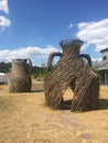 Wicker twigs sculpture at Wedgwood Royalty Free Stock Photo