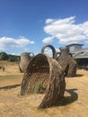 Wicker twigs sculpture at Wedgwood Royalty Free Stock Photo