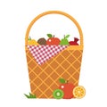 Picnic Vegetable Basket wit Blanket