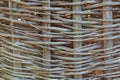 Wicker weaving creates a rustic pattern with natural wood detail Royalty Free Stock Photo