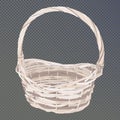 wicker white basket for flowers Royalty Free Stock Photo