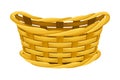 Wicker or Willow Basket Without Handle as Container for Harvesting and Storage Vector Illustration Royalty Free Stock Photo