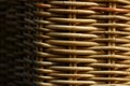 Wicker wood furniture closeup. Hadnmade chair