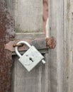 Wicket door with a padlock Royalty Free Stock Photo