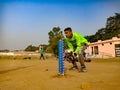 wicket keeper stumping with gloves during the cricket match on ground in India January 2020